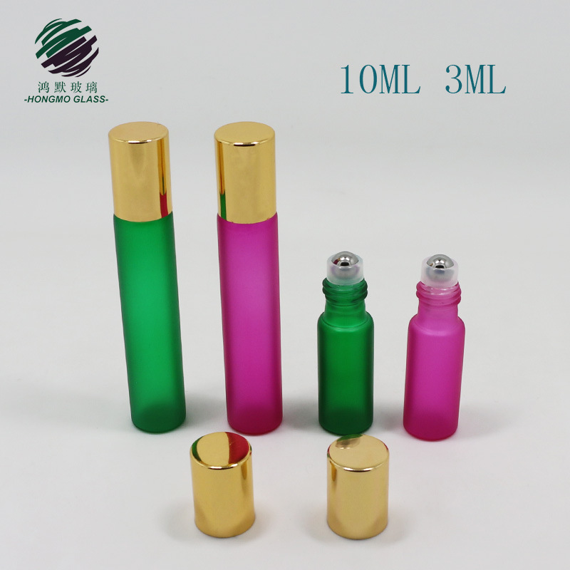 3ml 10ml Colorful Cosmetic Roll on Glass Bottle with Metal Roller Ball
