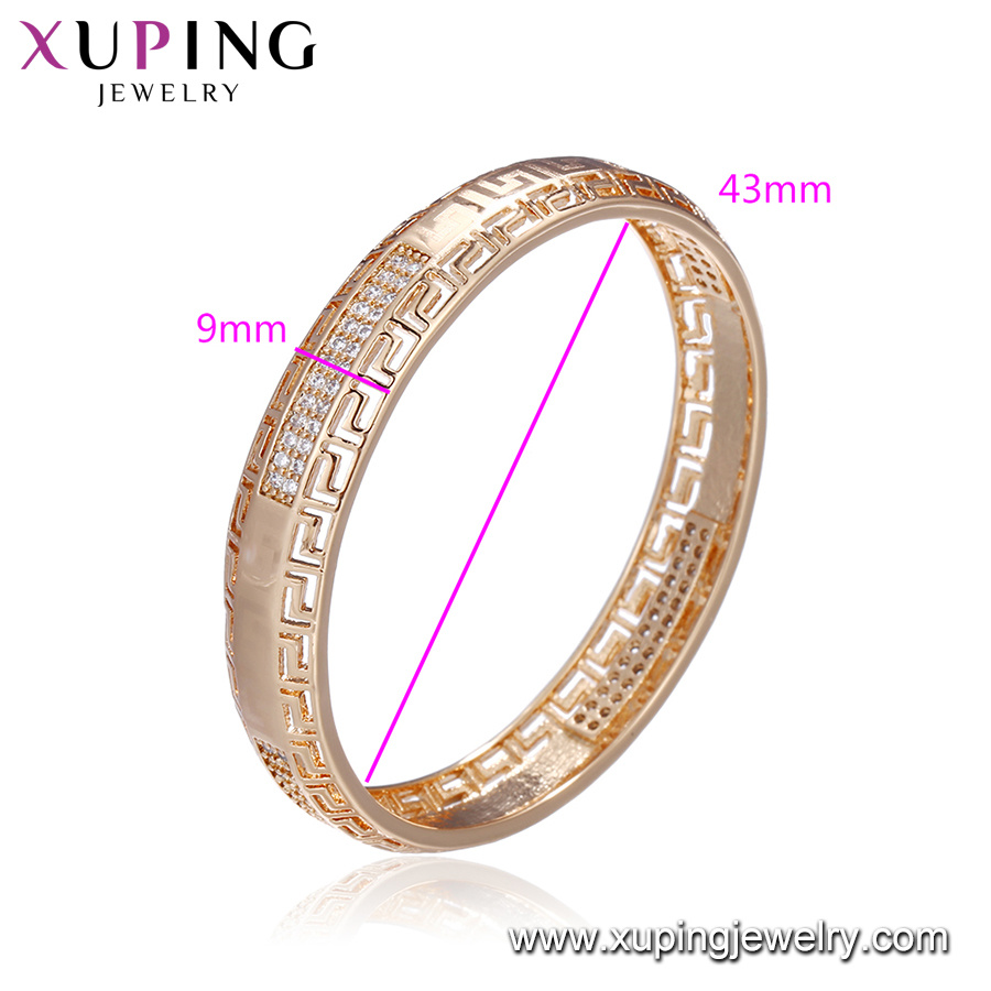 51858 Xuping Wholesale Jewelry Crystal Metal Small Bangle with 18K Gold Plated for Baby