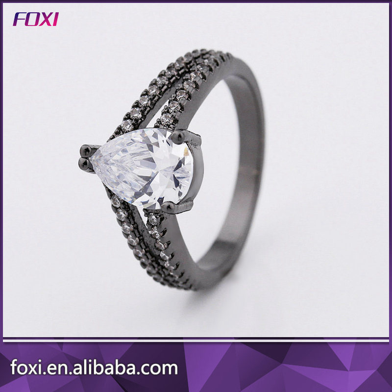 925 Silver Plating Fashion Brass CZ Jewelry Rings for Women