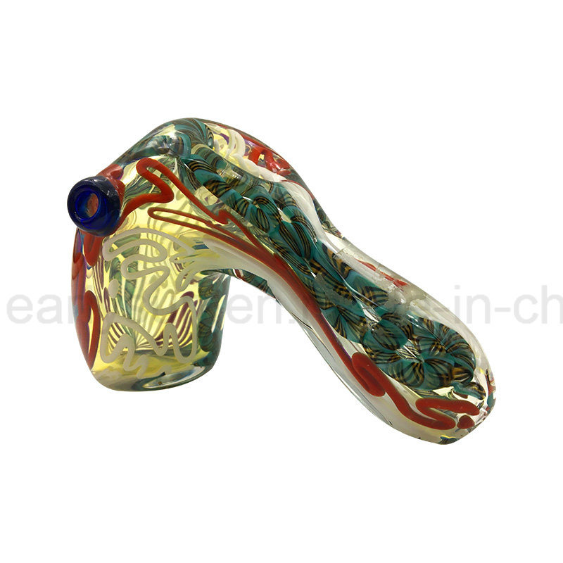 Playing Ball Dolphin Cobalt Glass Bubbler Spoon Pipe for Smoking (ES-HP-038)