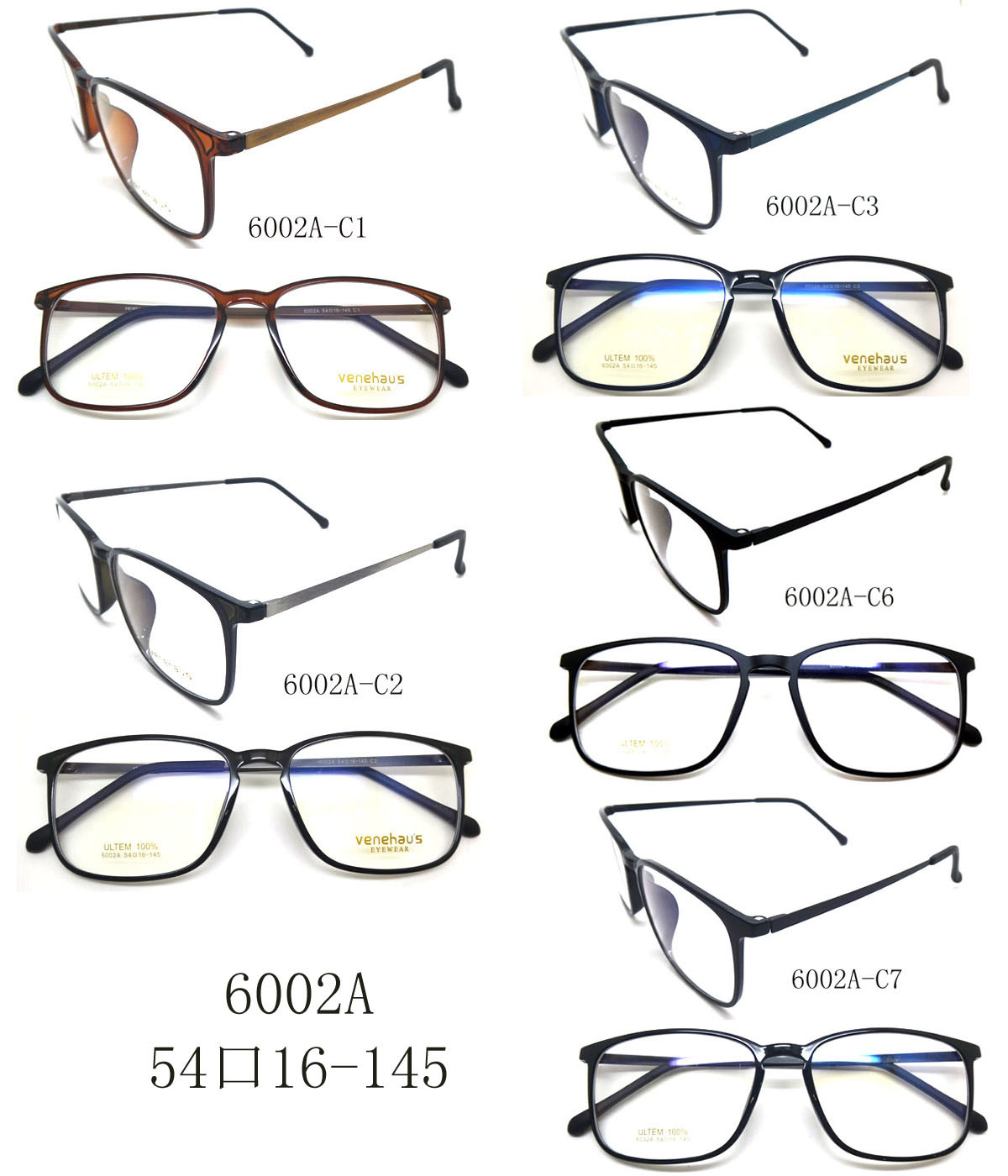 New Wholesale Spectacle Optical Glasses Ultem Eyeglasses