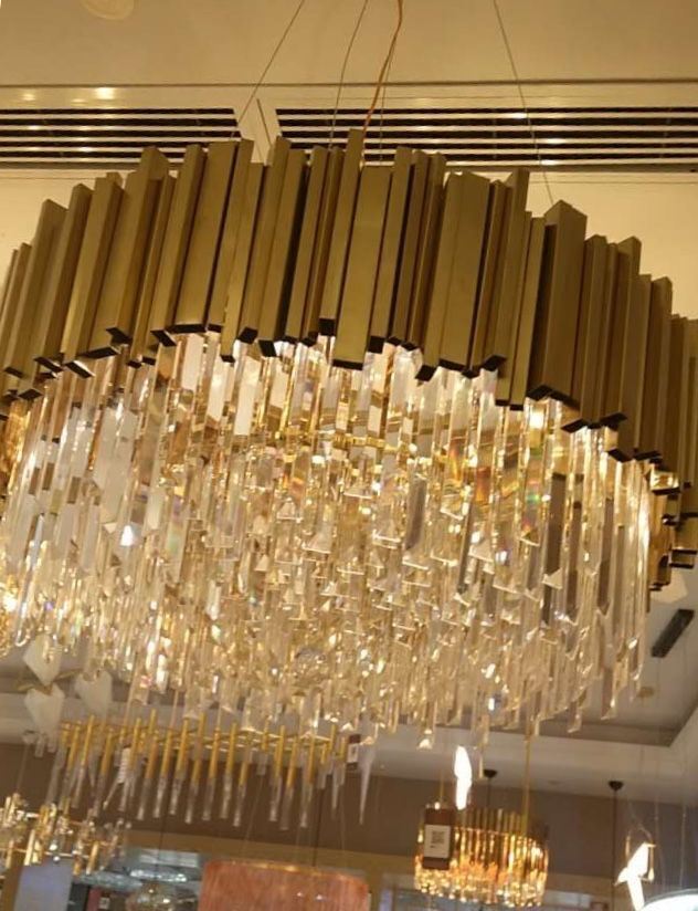Modern Gold Hanging Hotel Deocorative Indoor Crystal Chandelier