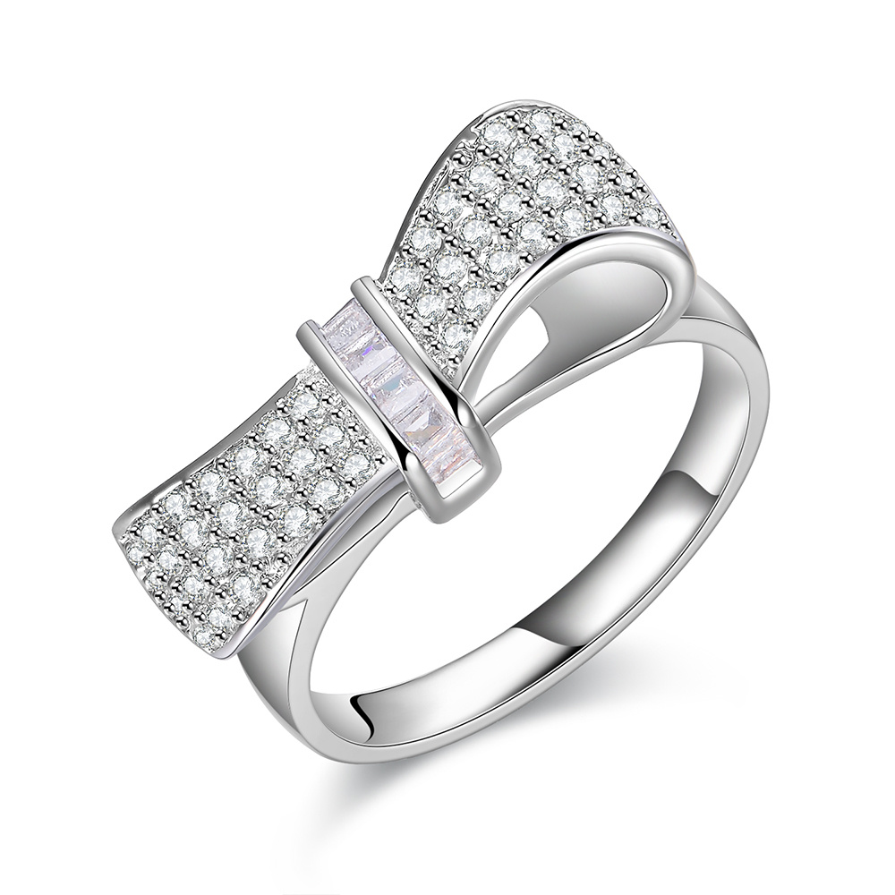 Wholesale Bridal White Gold Plated Crystal Wedding Ring