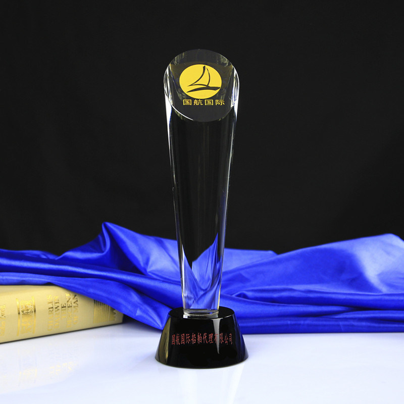 Cylinder Crystal Glass Award&Trophy for Craft