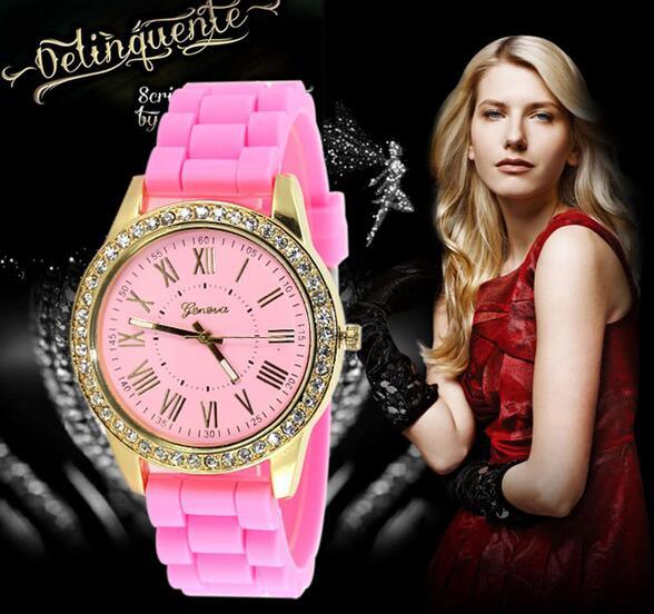 Yxl-898 Top Selling Geneva Silicone Watch Ladies Women Students Elegant Crystal Quartz Wrist Jelly Sports Watches