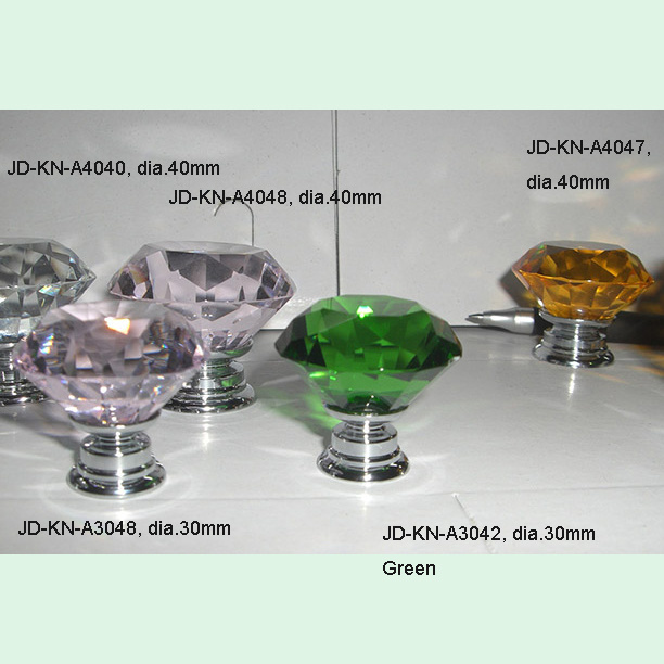 Small Green Diamond Crystal Kids Drawer Knobs