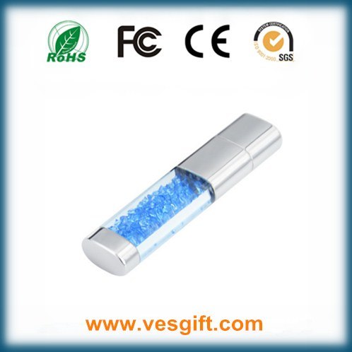 Luxury Gift Jewelry Crystal USB Memory Stick with LED Light