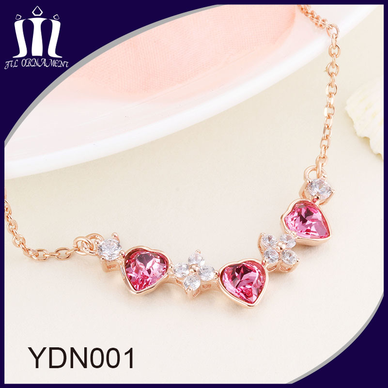 Hot Sale Elegant 925 Sterling Silver Rose Gold Jewelry Necklace