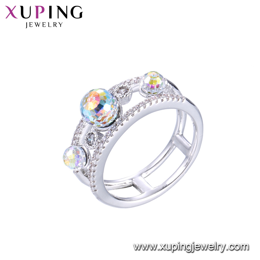 Xuping Simple Shape Designs Single Stone Crystals From Swarovski Fashion Gold Ring Jewelry