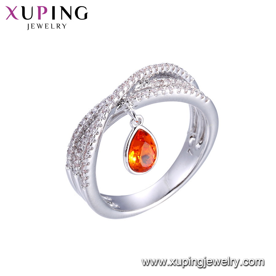 Xuping Silver Color Pearl Ring, Crystals From Swarovski Latest Gold Finger Ring Designs