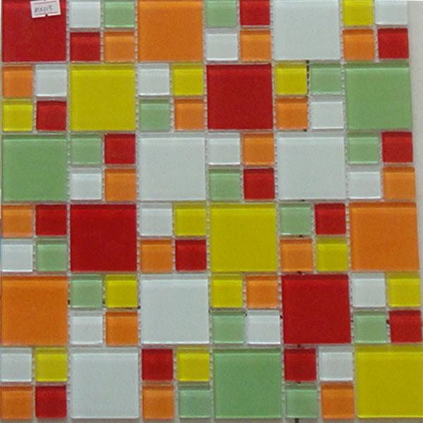 Mix Color Mosaic Tile with 30X30 Crystal Glass (MX015)