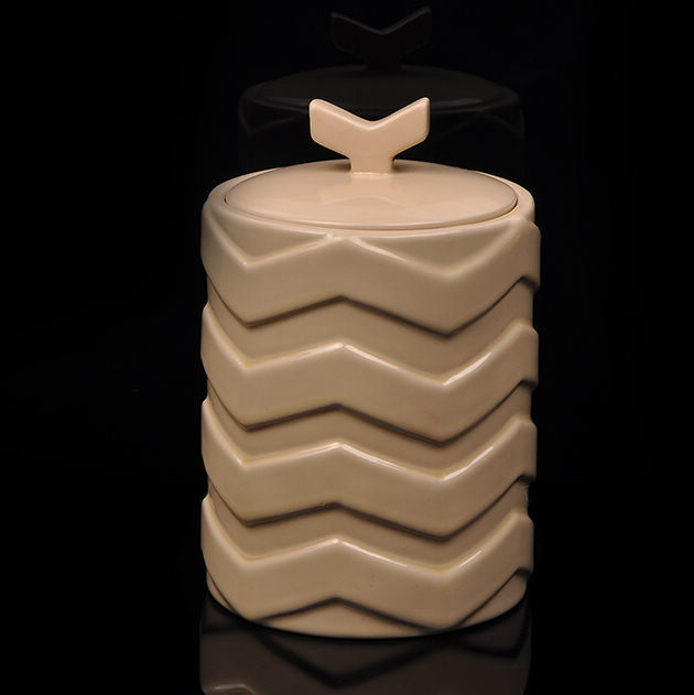 Patterned Ceramic Candle Jar with Lid