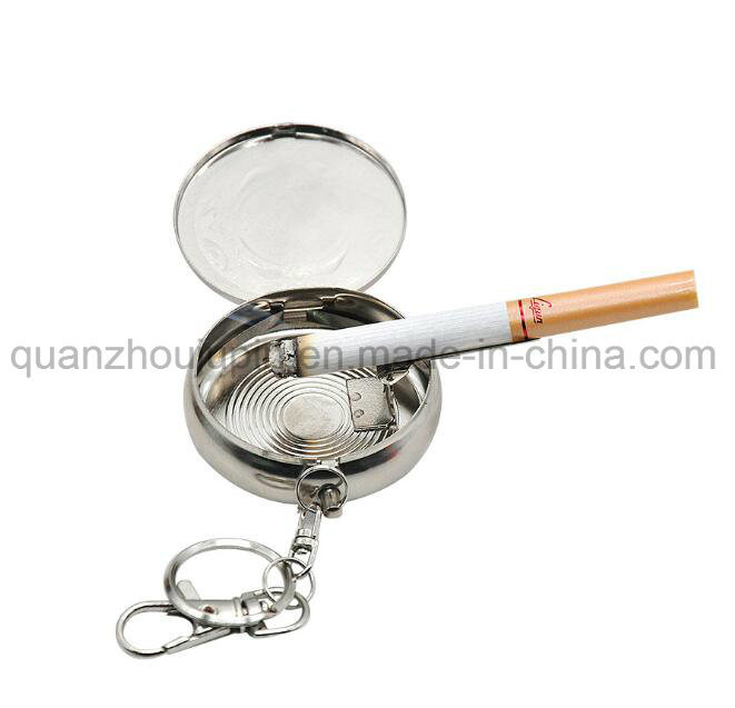 OEM Portable Pocket Mini Stainless Steel Ashtray with Key Chain