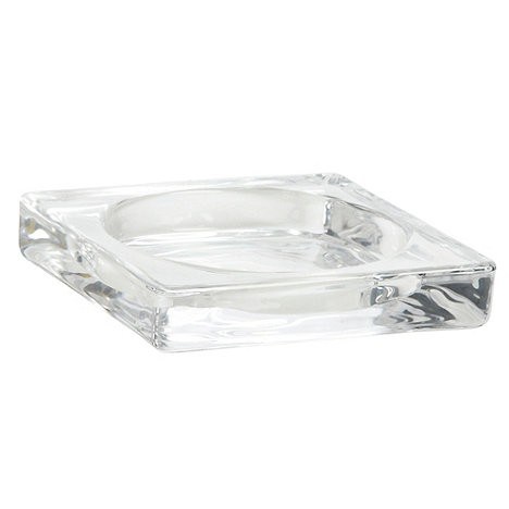 Glass Square Candle Plate