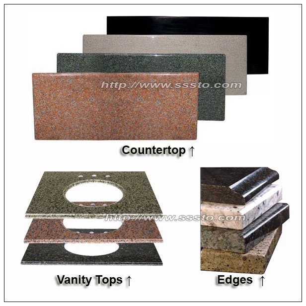 Natural Stone Granite & Marble Countertop, Vanity Top for Kitchen or Bathroom