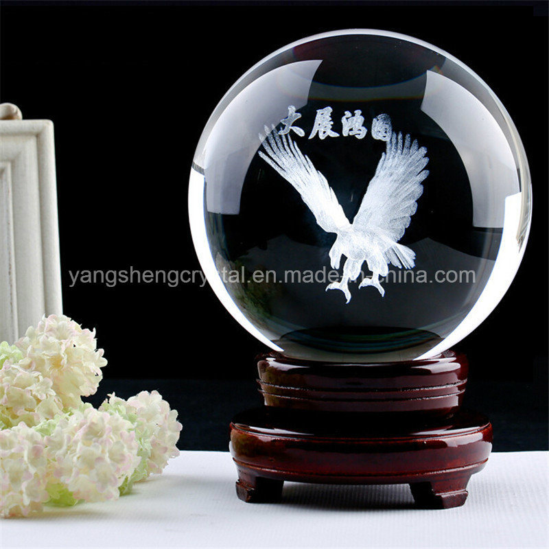Crystal Transparent Glass Ball with Inner Laser Image