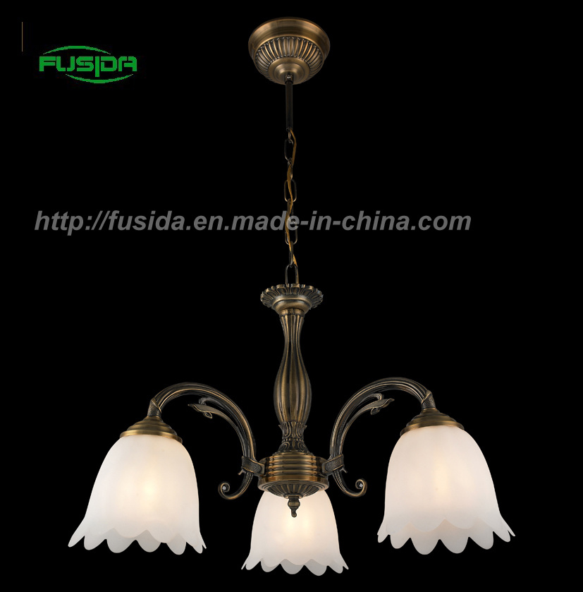 2013 Popular Die-Casting Chandelier Lighting with Glass (D-8105/3)