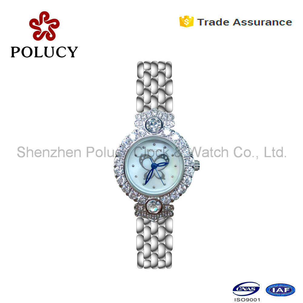 2016 Newest Geneva Brand Stainless Steel Lady Watch Women Rhinestone Watches Dress Quartz Watch