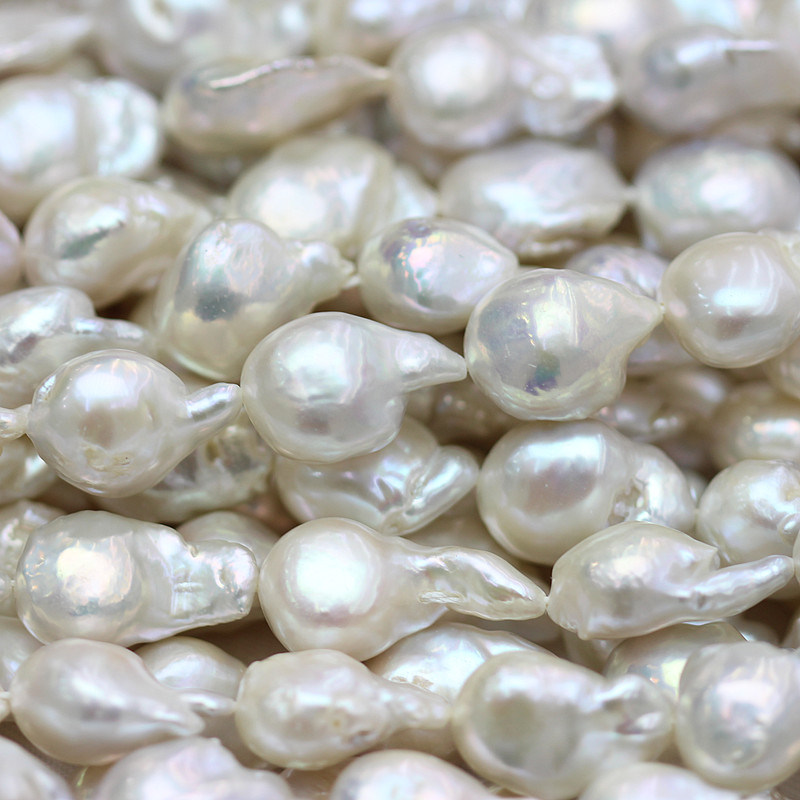 Baroque Nucleated Cultured Freshwater Pearl Strands, Big Pearl Es184