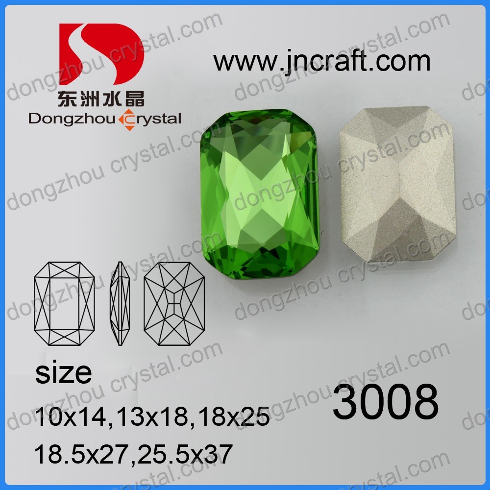 Jewelry Stones Emerald Octagon Cushion Cut Peridot Cubic Crystal