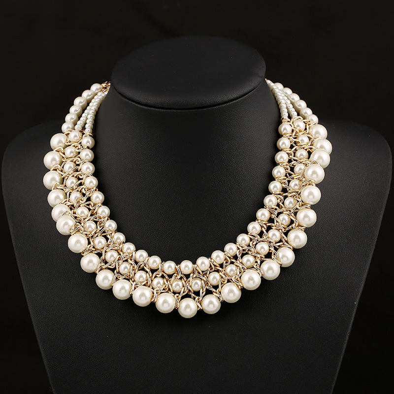 Wedding Bridesmaid Luxury Layer Imitation Pearl Necklace