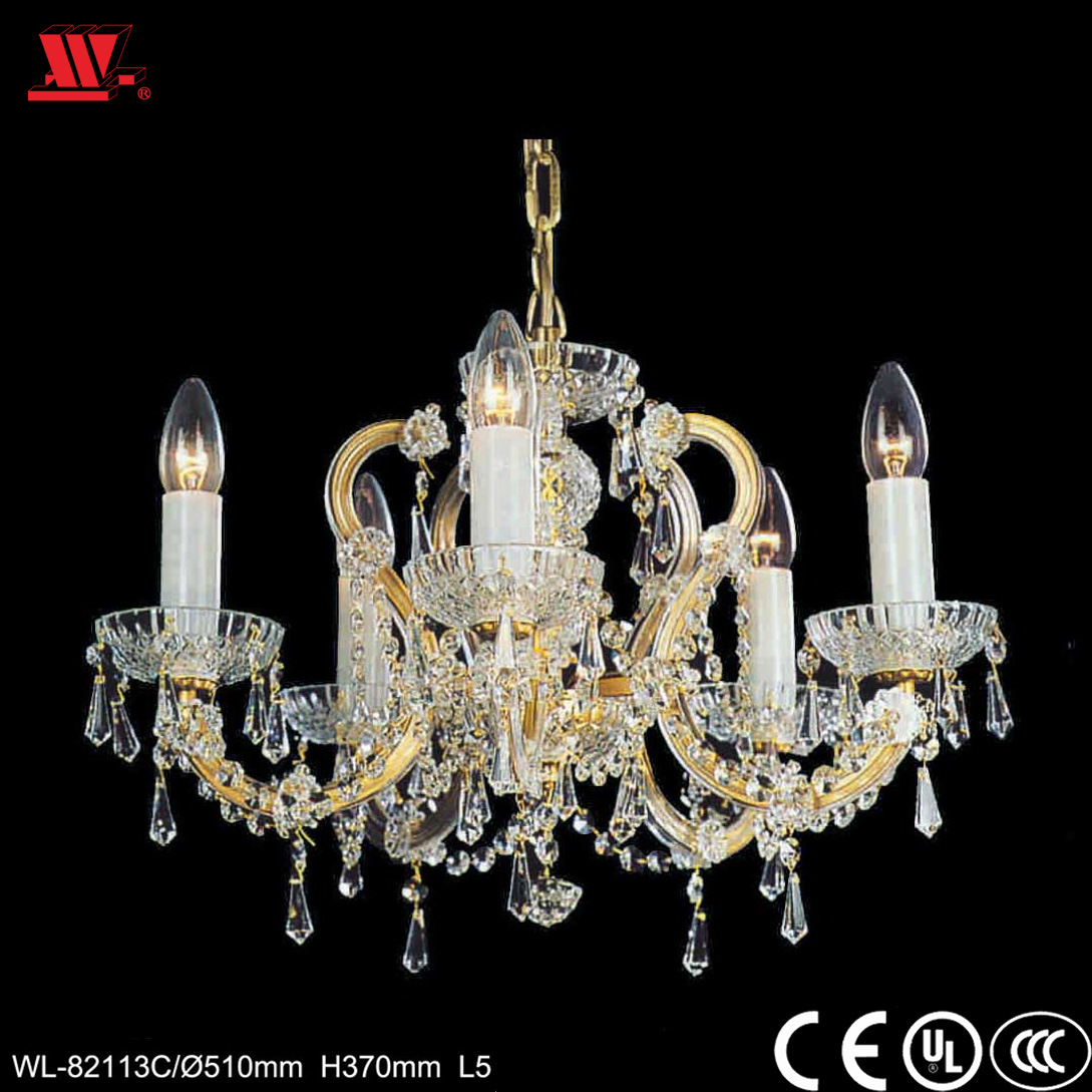 Traditional Crystal Chandelier with Glass Decoration Wl-82113c