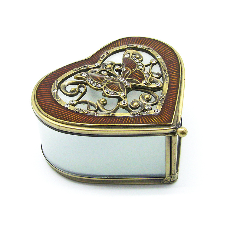 High Quality Custom Glass Metal Jewelry Boxes (Hx-7336)