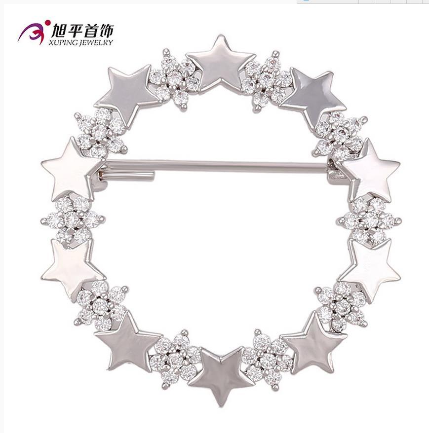 Xuping Fashion Elegant Rhodium Star Crystals From Swarovski Jewelry Element Brooch -00007