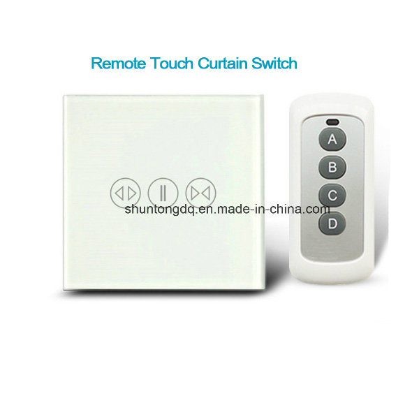 Smart House Luxury Glass Panel EU Standard Remote Control Smart Electric Touch Curtain Wall Switch 1000W + LED Indicator