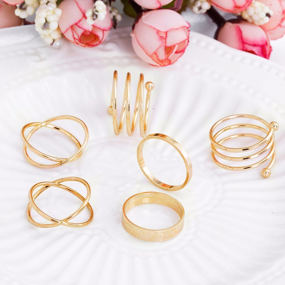 Hot Unique Ring Set Punk Gold Color Knuckle Ring