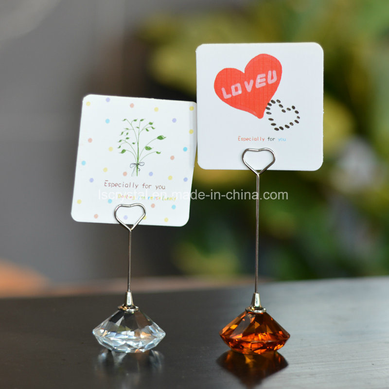 Crystal Memo Card Paper Photo Holder Table Number Holder for Wedding Party