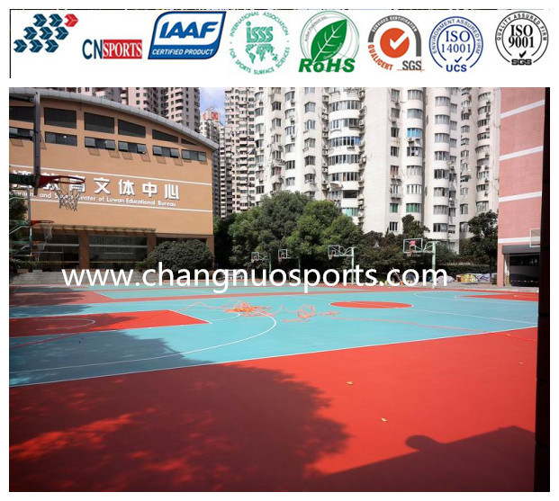 Cushion Rebound Silicon PU Sport Flooring Court Easy for Installation