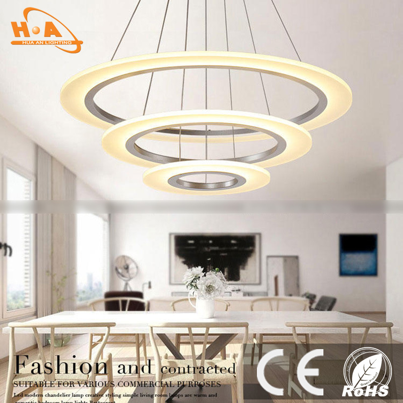 Fancy Three Round Crystal Pendant Lamp for Hotel Project