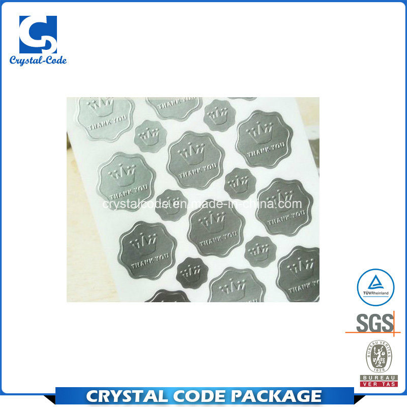 Custom Glossy Stamping Silver Foil Label Sticker