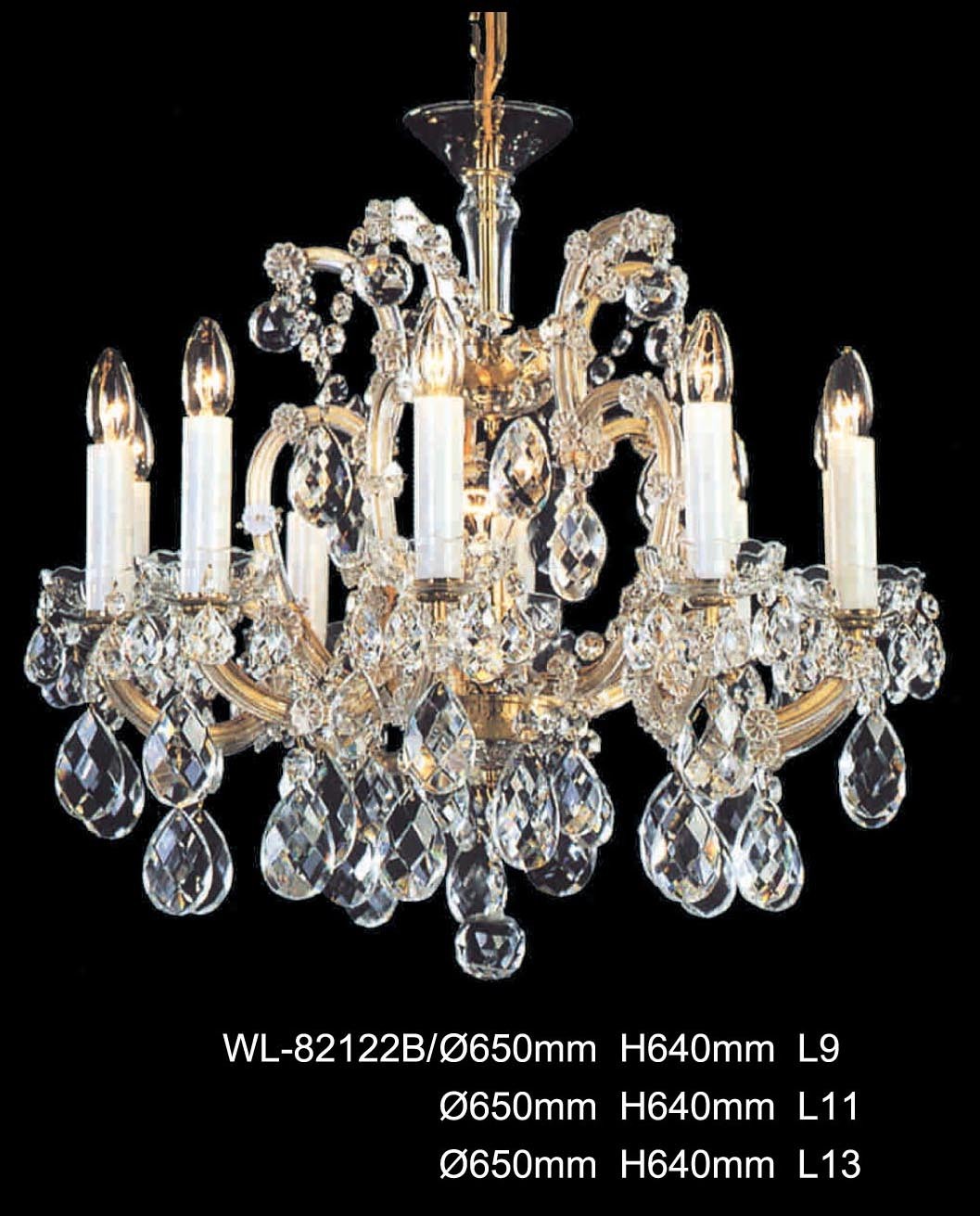 Crystal Chandelier with Glass Chains