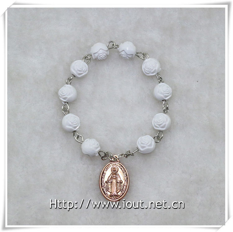 8mm Resin Rose Beads Finger Rosary with Cross, Finger Rosary (IO-ce086)