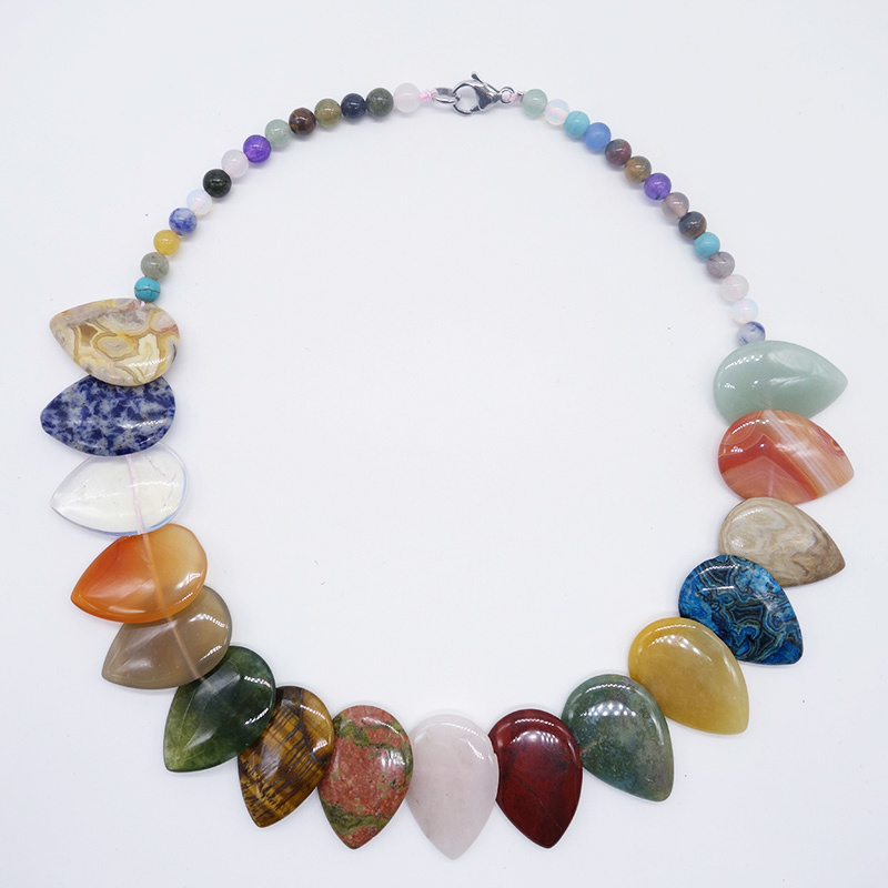 Customize Natural Stone Crystal Gemstone Handmade Women Long Necklace