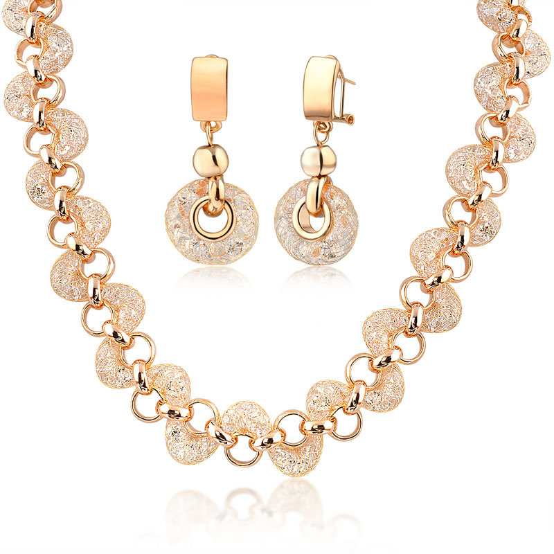 Mesh Rhinestone Crystal Dubai Gold Jewelry Imitation Jewelry