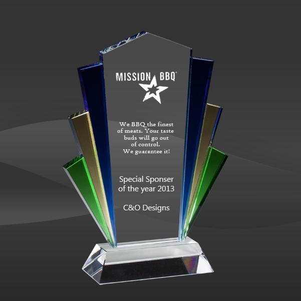 Color Blank Crystal Trophy of Best Selling Awards