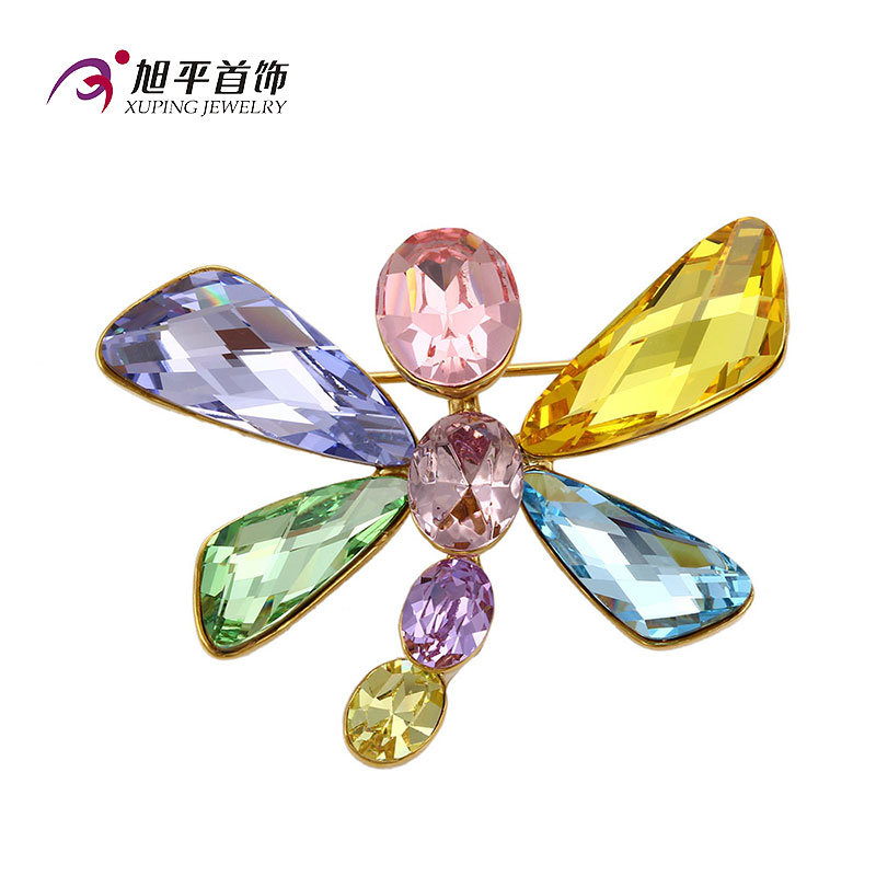 Xuping Fashion Fancy Rhodium -Plated Crystals From Swarovski Brooch From Jewelry Dragonfly Animal -Shaped Jewelry Brooch -X0421005