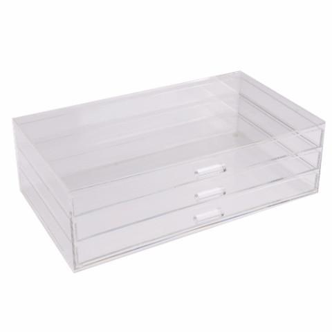 Acrylic 3 Tier with 3 Drawer Cosmetic and Jewelry Organizer Display Chest