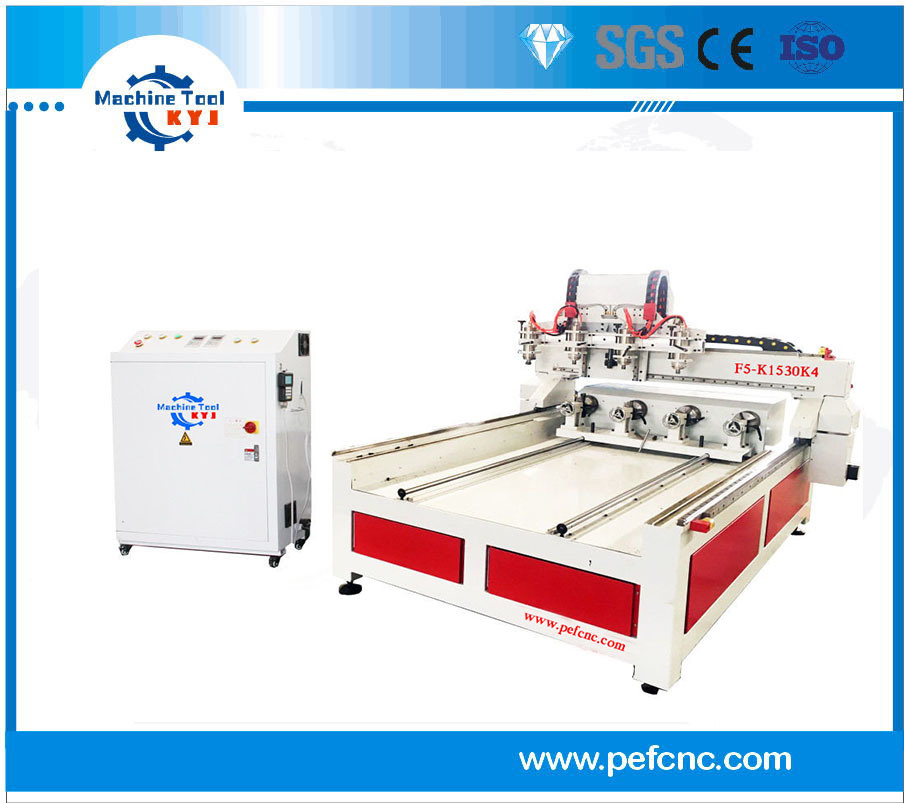 Four Spindle Rotary Wood CNC Router Machine for Chair and Stairs Legs