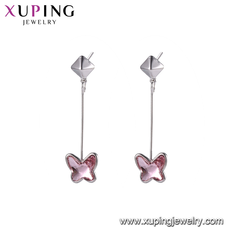 Xuping Fashion Diamond Designs Gold Plated Crystals From Swarovski Fashion Earrings Beauty Supply