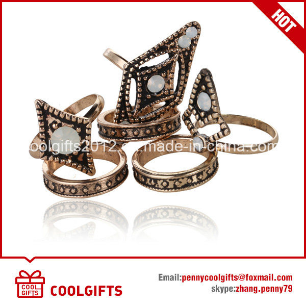Zinc Alloy White Decorative Resin Diamond Jewelry Ring Set