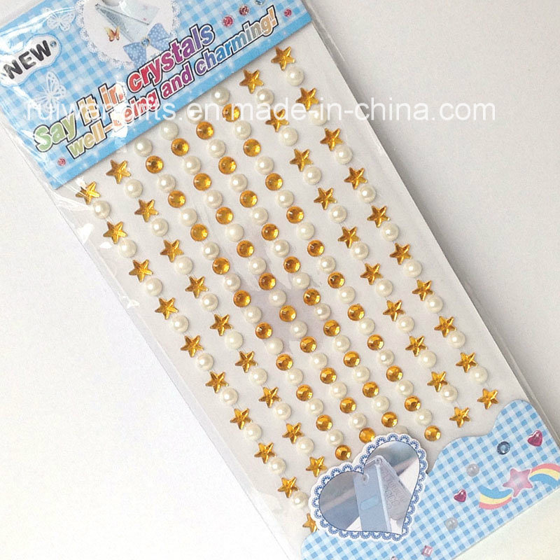 Acrylic Crystal Pearl Decorative Sticker in Different Colors (STI055)