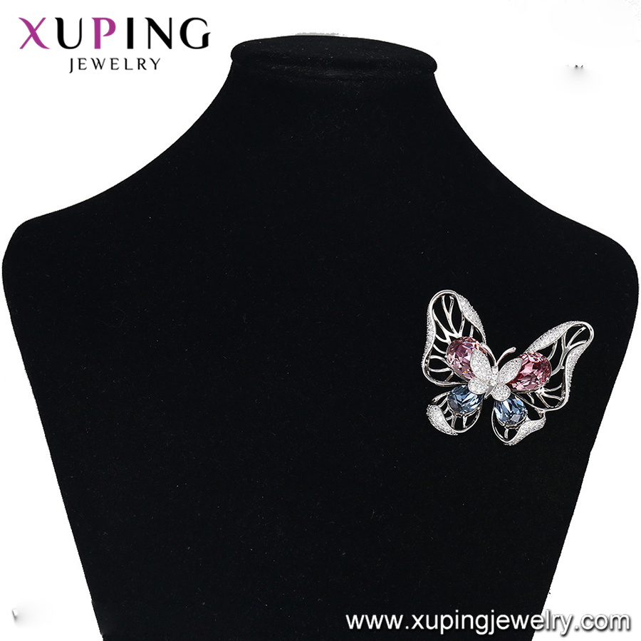 Xuping Latest Designs Crystals From Swarovski Butterfly Women Brooches