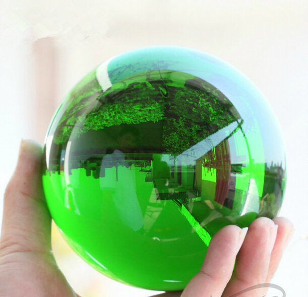 K9 Crystal Ball Glass Globe Green Crystal Ball