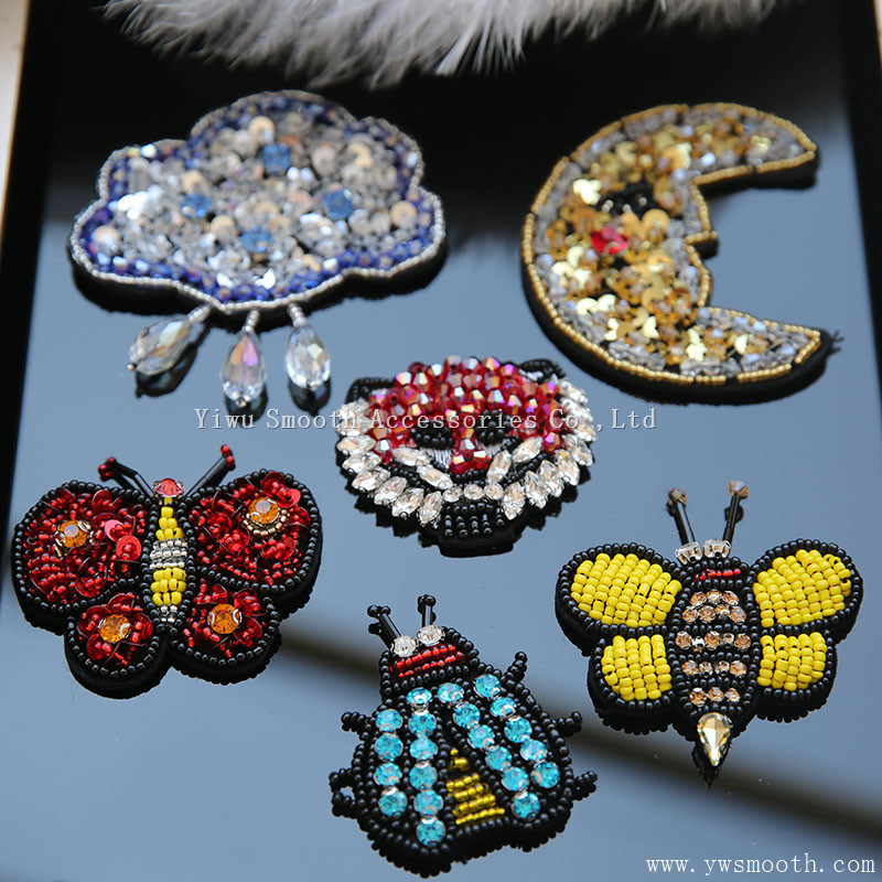 Butterfly Rhinestone Embroidery 3D Patch Sequin Beads Crystal Clothing Accessories