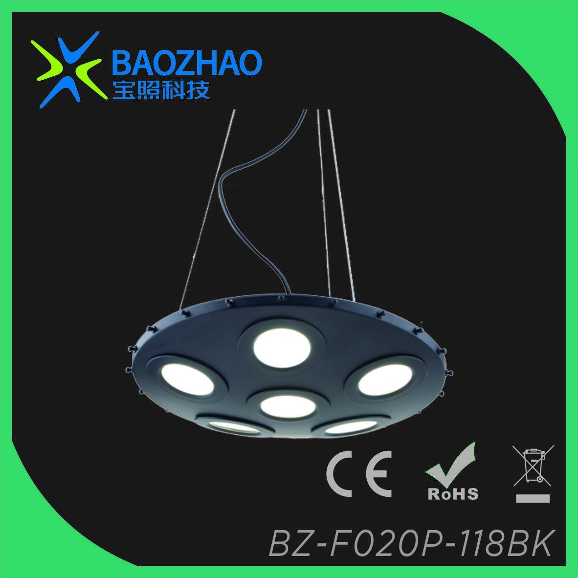 Painted Black Pendant Lamp with SMD LED