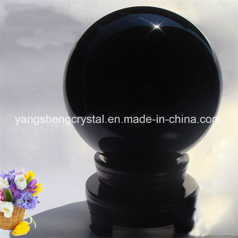 Transparent Decorative K9 Crystal Glass Ball with Pure Black